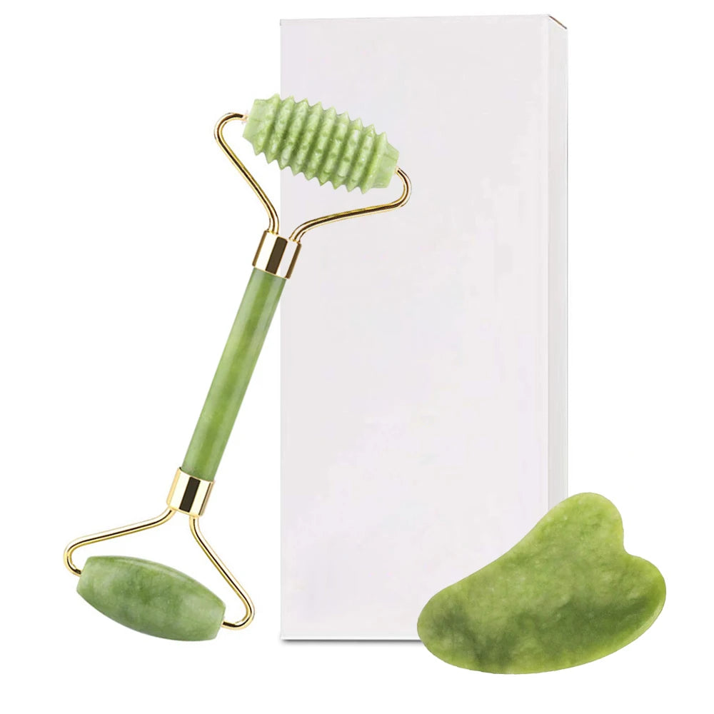 Jade Roller & Gua Sha Facial Massage Set