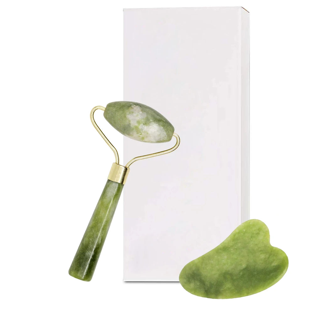 Jade Roller & Gua Sha Facial Massage Set